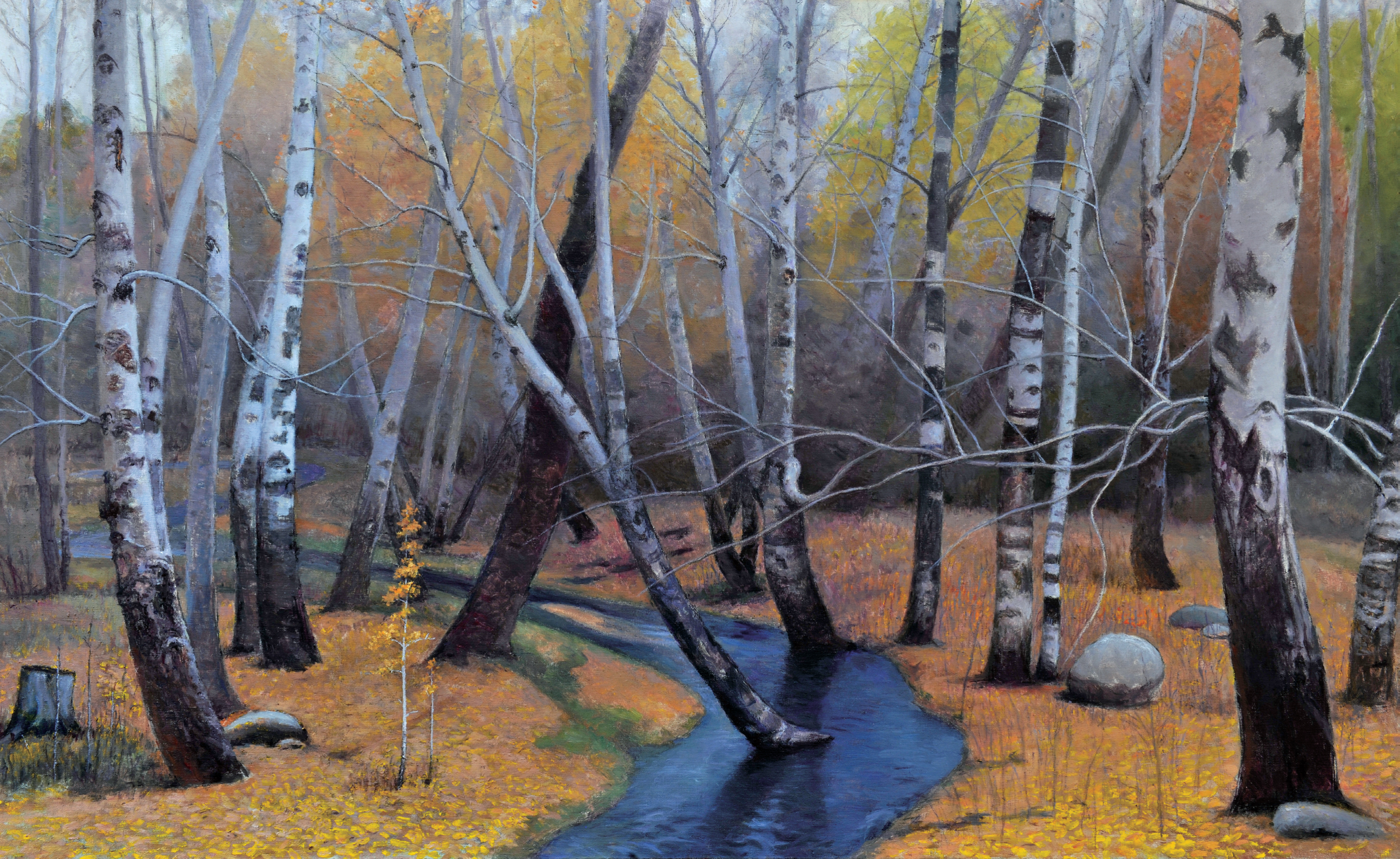 低吟的白桦林，青春祭组画之四